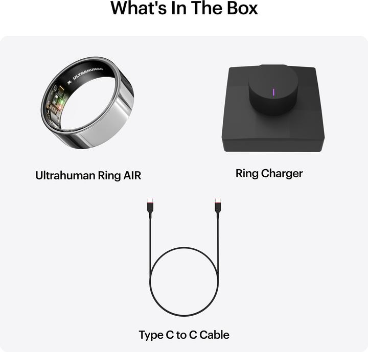 Actual product image Ultrahuman Ring Air (8, Space Silver)