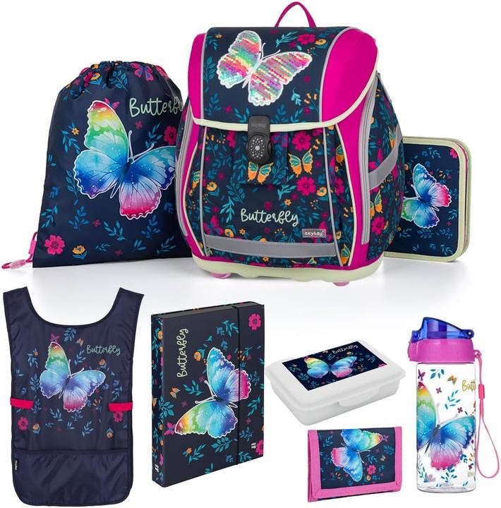Actual product image Oxy Bag 8-teiliges ergonomisches Schulranzen-Set Schmetterling (27 l)