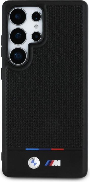 Actual product image BMW Leather Tricolor Stripe MagSafena Samsung Galaxy S25 Ultra Case - Black (Samsung Galaxy S25 Ultra)