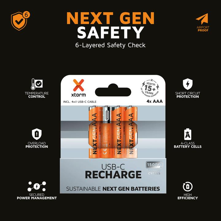 Produktbild Xtorm NextGen Micro (AAA)-Akku NiMH 570 mAh (4 Stk., AAA, 570 mAh)