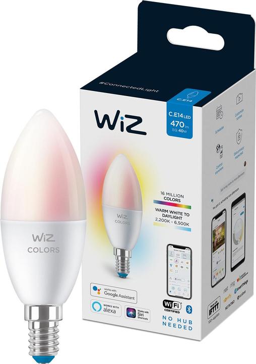 Image du produit WiZ Lampe 40W E14 forme bougie (E14, 4.80 W, 470 lm, 1 x, F)