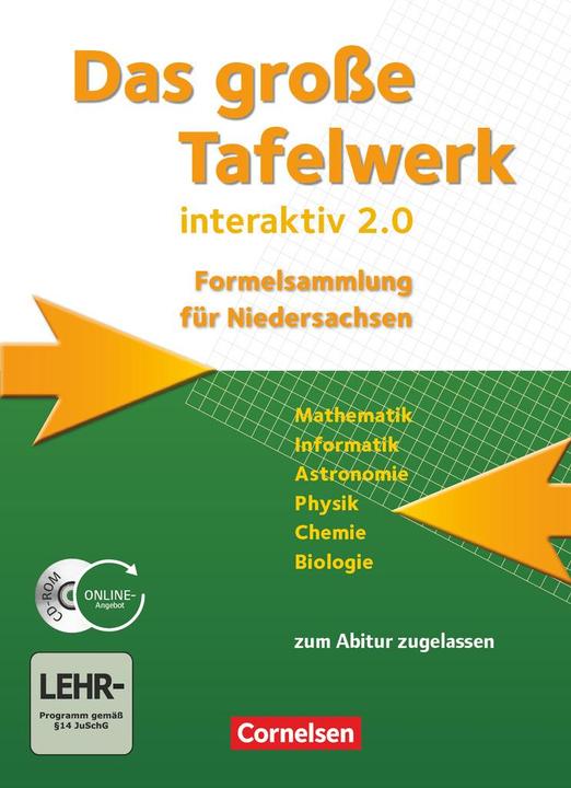 Actual product image Das grosse Tafelwerk interaktiv 2.0. Formelsammlung. Schülerbuch. NI (German, Andreas Gramm, Karlheinz Martin, Wolfgang Pfeil, Rolf Winter, Willi Wörstenfeld, Wolfgang Kricke, Hubert King, Lothar Meyer, 2012)