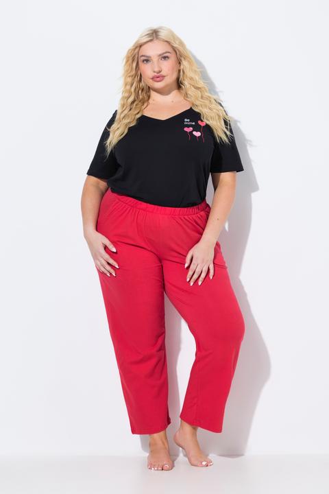 Produktbild Ulla Popken Pyjamahose, uni / Herzen, langes Bein (42, 44)