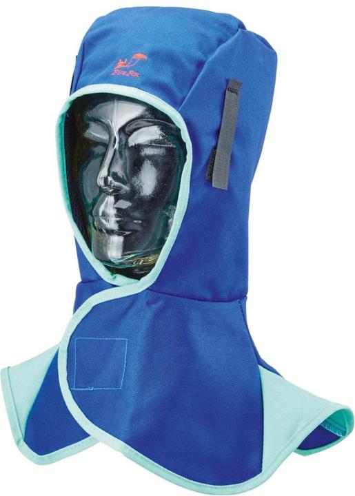 Actual product image Weldas Welding hood with Velcro fastener, blue flame-retardant fabric prEN 11611 EN 340