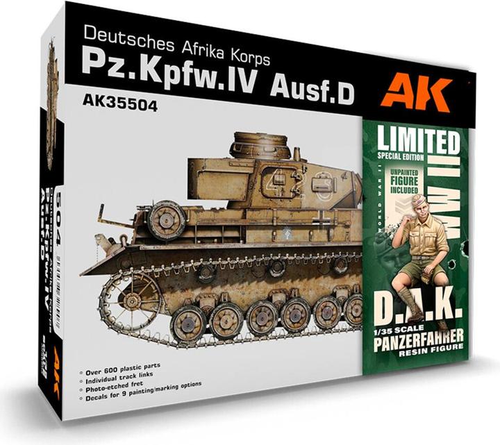 AK Interactive AK Models - 1/35 DEUTSCHES AFRIKA KORPS PZ.KPFW.IV AUSF.D D.A.K.