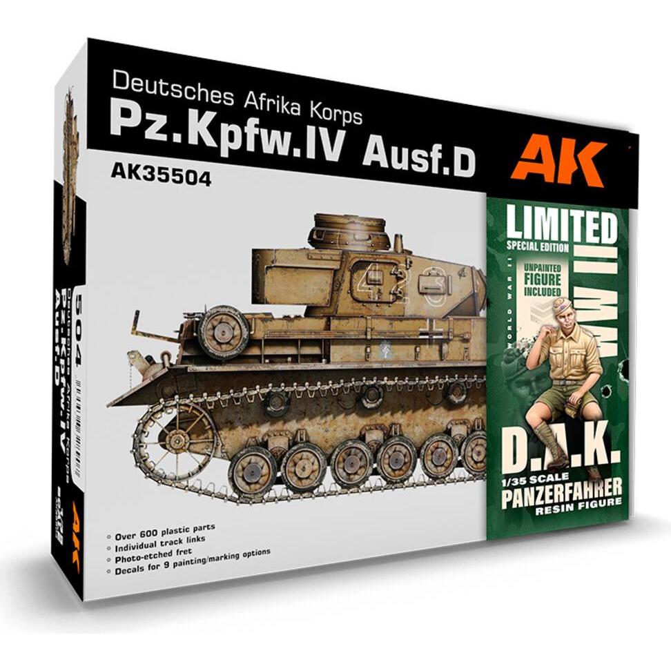 AK Interactive AK Models - 1/35 DEUTSCHES AFRIKA KORPS PZ.KPFW.IV AUSF.D D.A.K.