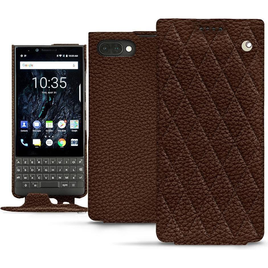 Noreve Lederschutzhülle vertikal (Blackberry KEY2), Smartphone Hülle, Braun