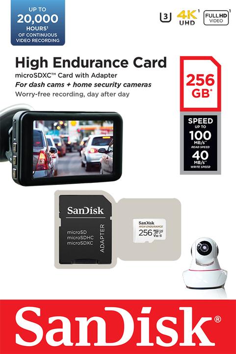 Productafbeelding SanDisk High Endurance (256 GB, microSDXC, U3, UHS-I)
