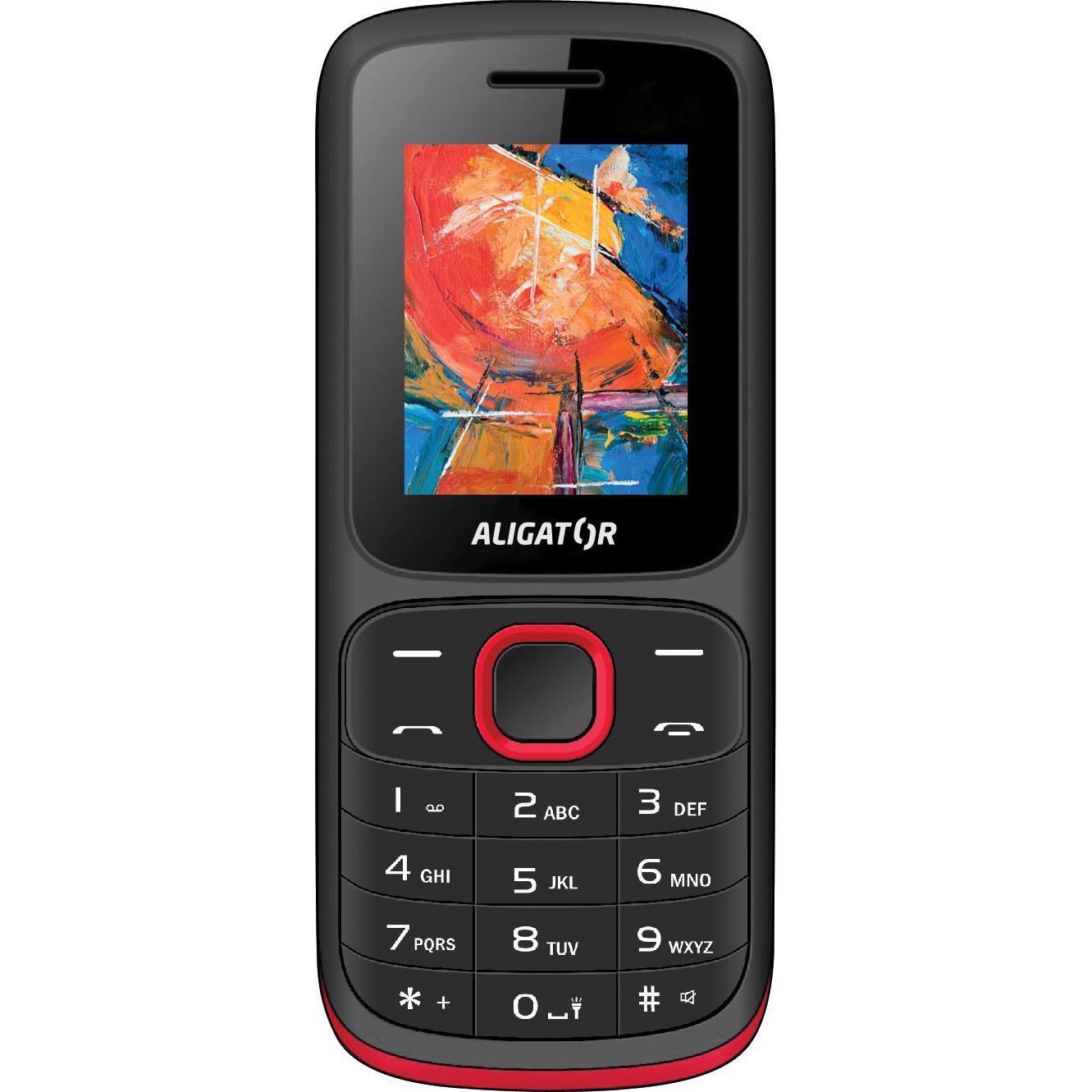 Aligator D210 (1.8") Black, Red Senior phone (1.80", 2 Mpx, 2G), Tastenhandy, Rot, Schwarz