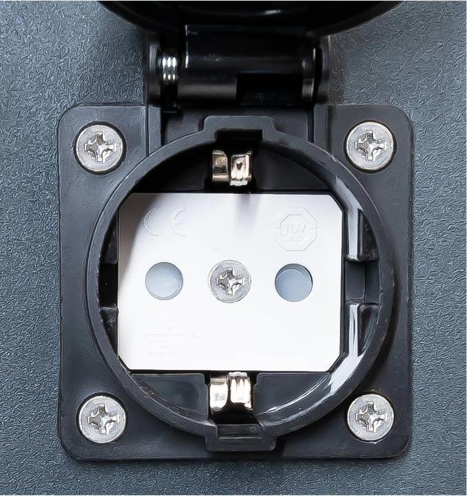 Image du produit Grafner Colonne de prises Noir avec 4 prises extérieures Acier inoxydable Prise de jardin Colonne d'énergie