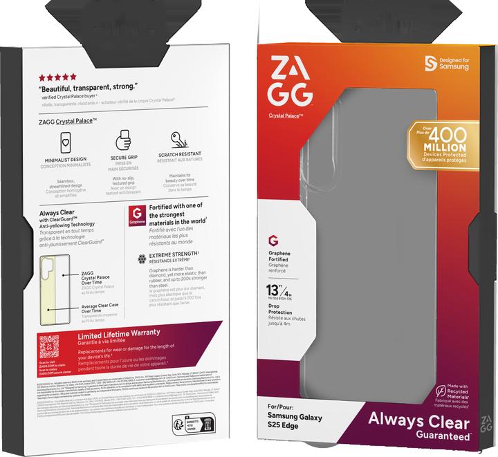 Image du produit Zagg Crystal Palace Graphen Back Cover Durchsichtig Samsung Galaxy S25 Edge (Samsung Galaxy S25 Edge)