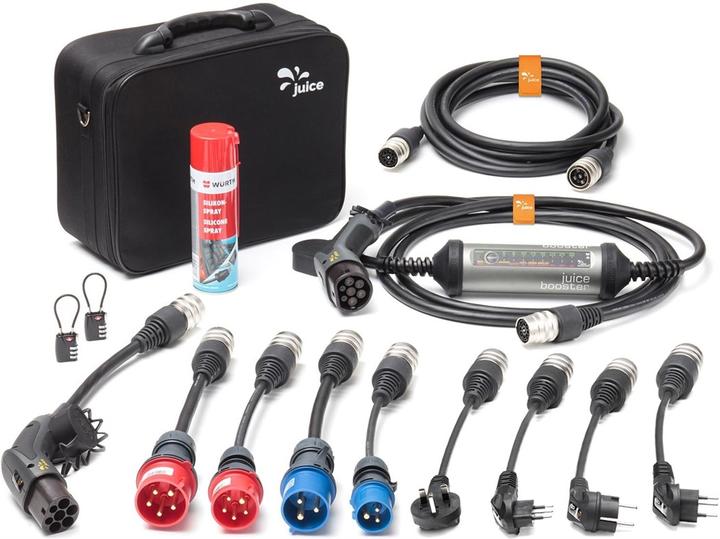 Produktbild Juice Technology Juice Booster 2 Premium Traveller Set (Typ 2, 22 kW, 32 A, Typ 2, CEE16 rot, CEE16 blau, BS 1363, CEI 23, CEE 7/7, Typ 13, CEE32 rot, CEE32 blau)