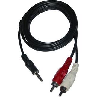 Neutral Audio Kabel Jack-Stecker (3.5mm) - 2x Cinch-Stecker, 3m, schwarz, Logo Blister (3 m, Cinch, Connettore da 3,5 mm (AUX)), Cavo audio