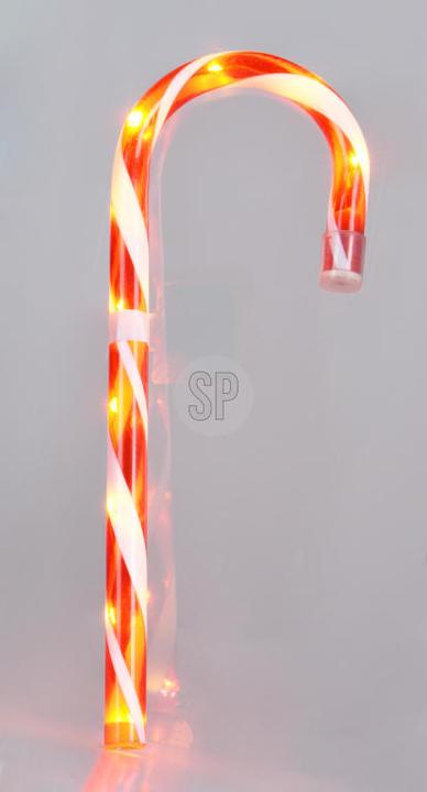 Produktbild H & S Collection LED-Zuckerstange, rot-weiss, 5 verschiedene Licht-Funktionen (1-teilig)