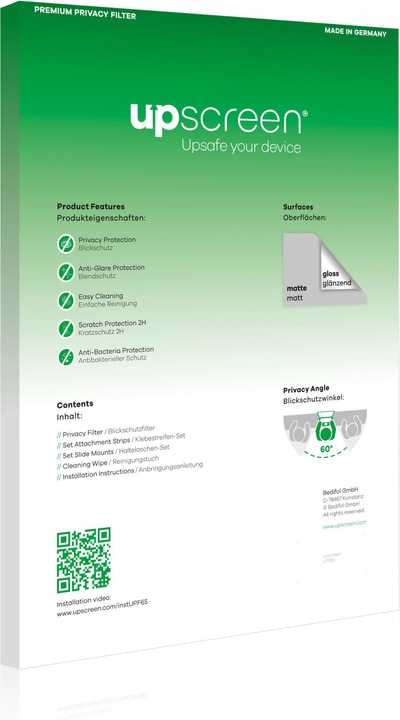 Image du produit upscreen Spy Shield Filtre Anti-Espion (15.60", 16 : 9)