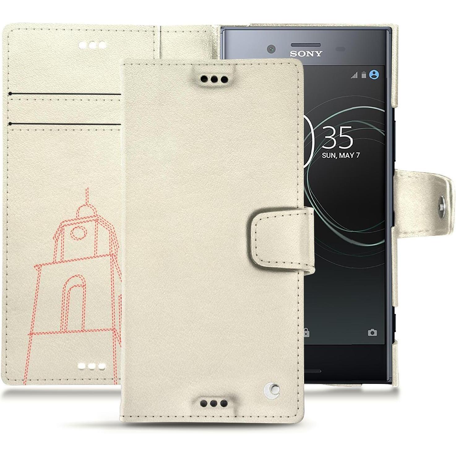 Thumbnail - Noreve Lederschutzhülle Wallet (Sony Xperia XZ Premium), Smartphone Hülle, Weiss