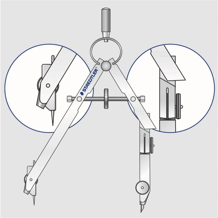 Produktbild Staedtler Schnellverstellzirkel Mitteltriebsspindel, Stifthalter