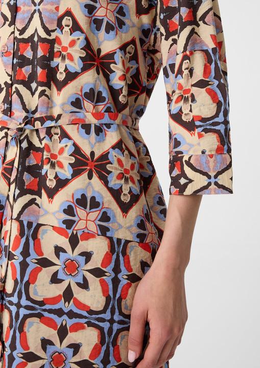 Produktbild Comma Kleid Kurzes Hemdblusenkleid mit All-over-Print (38)