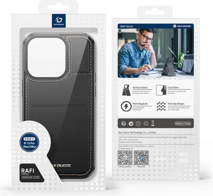 Immagine prodotto Dux Ducis Custodia a portafoglio 3 in 1 con supporto (Apple iPhone 15 Pro Max)