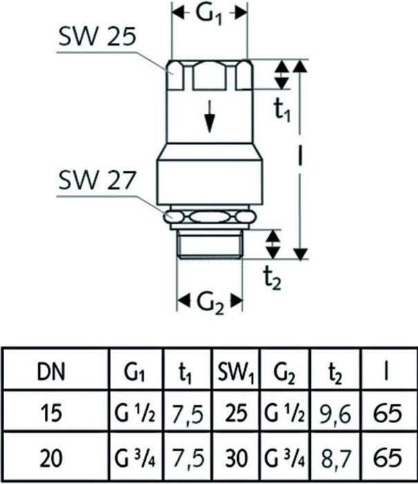 Produktbild Schell Armaturen-Einzelsicherung mit RFV und RB 3/4Zoll chrom