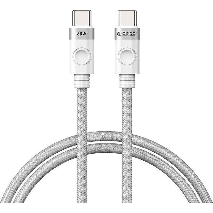 Orico 60W USB-C to USB-C charging cable (white) (1 m, USB 2.0), USB Kabel