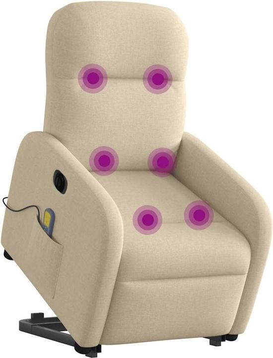 Produktbild VidaXL Elektrischer Massagesessel mit Aufstehhilfe Creme Stoff