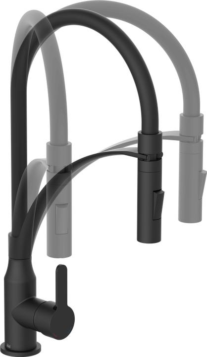 Actual product image Eisl Kitchen tap CARNEO Sink mixer Black matt Black Spray Pull-out Swivelling NI183CARB