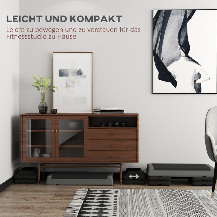 Immagine prodotto Swisshandel24 Fitness-Stepper, 10,5/15,5/20,5cm Höhenverstellbare Steppbrett für Zuhause, Grau