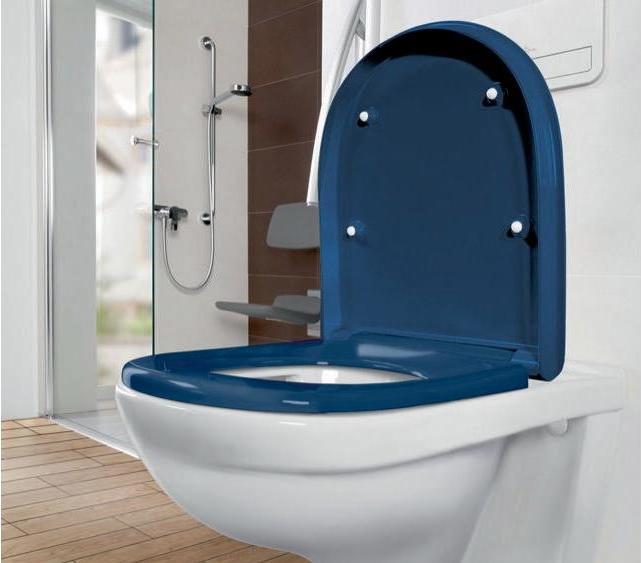 Produktbild Villeroy & Boch V&B WC-Sitz O.NOVO Vita Scharniere aus Edelstahl blau AntiBac