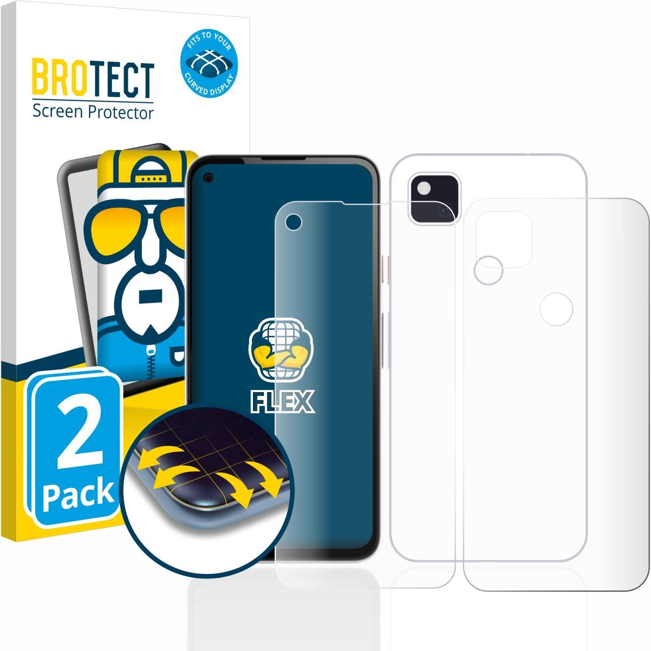 BROTECT Full-Cover Displayschutz (2 Stück, Google Pixel 4a), Smartphone Schutzfolie, Transparent