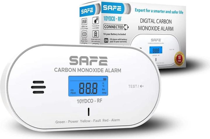 Actual product image SafeHome SAFE 10YDCO-RF - Drahtloser Kohlenmonoxid-Detektor (CO) FireSafe