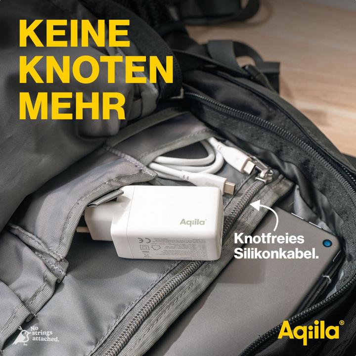 Image du produit Aqiila Cablebird CS12 - Câble USB-C vers USB-C en silicone, 60W (2m) - Blanc (2 m, USB 2.0, 60 W)