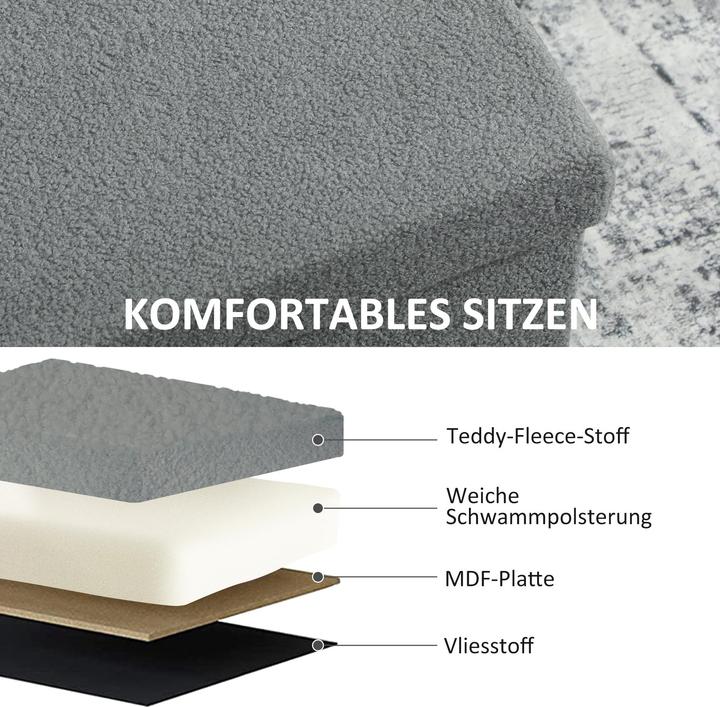 Image du produit Homcom Sitzbank Polyester, MDF Dunkelgrau (38 cm)