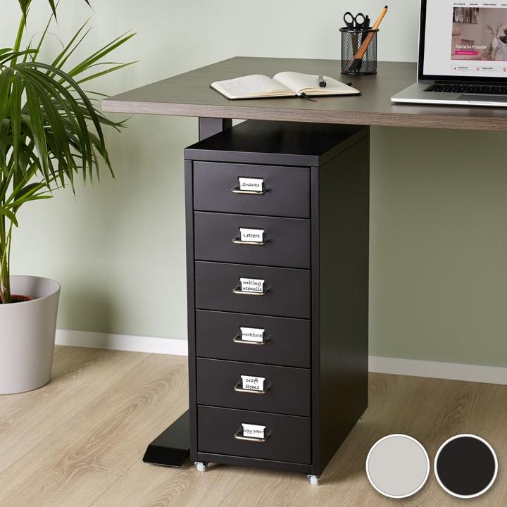 Image du produit tectake Caisson de bureau 6 tiroirs (41 x 28 x 69 cm)