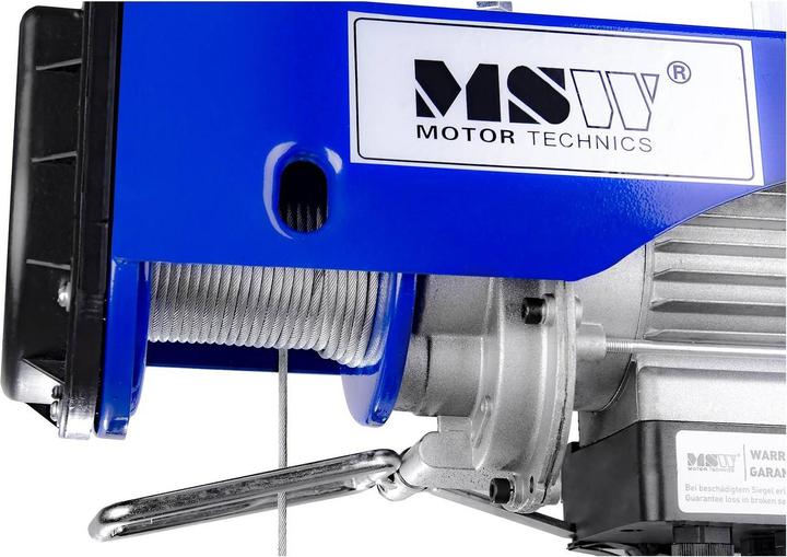 Produktbild MSW Seilwinde Seilzug Seilhebezug Winde Motorwinde 230V 250Kg 540W 12 5M Stahlseil