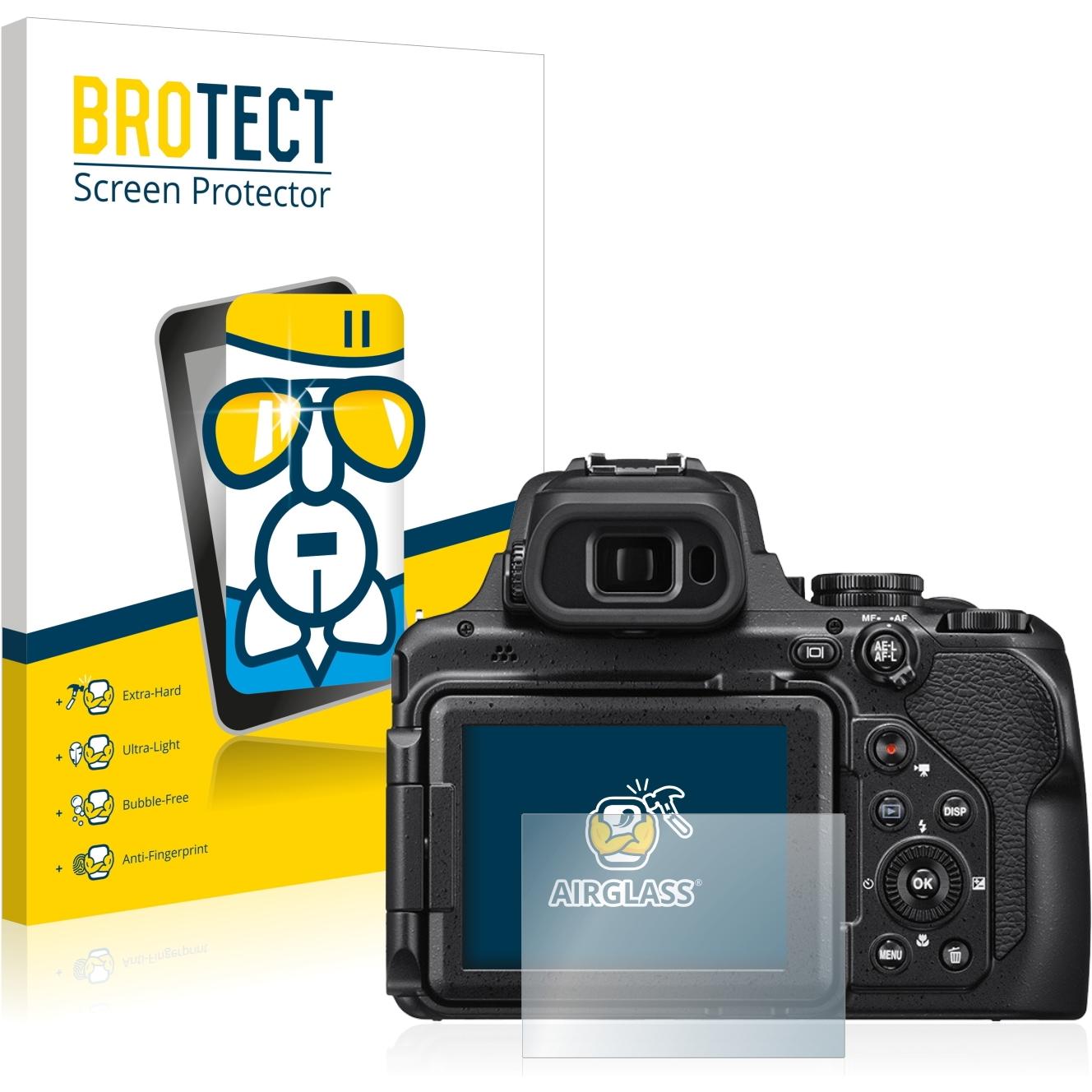 BROTECT AirGlass Panzerglasfolie (Displayschutz, Coolpix P1000), Kameraschutz
