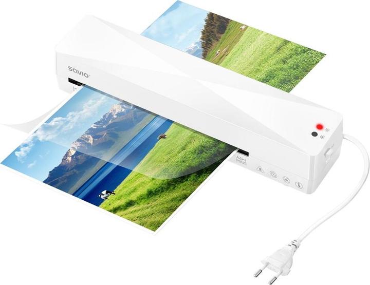 Produktbild Savio LR-01/W Laminiergerät Kalt-/Warmlaminator 320 mm/min Weiss (125 µm, A4)