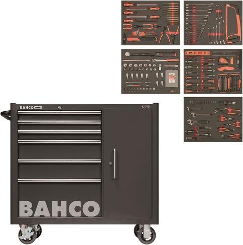 Actual product image Bahco Tool trolley with 6 drawers and cabinet, equipped with 237 tools (1475KXL6CBFF1SD).
