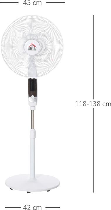 Produktbild Homcom Standventilator ABS, Stahl Weiss