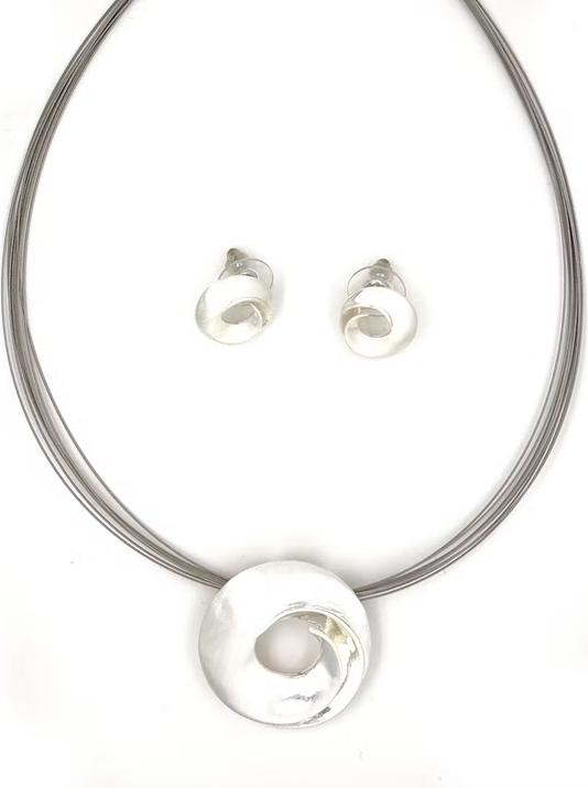 Immagine prodotto Signé Set di gioielli Signè in argento con 2 collane e orecchini rodiati No.23 (Metallo, Ottone rodiato in ottone rodiato)
