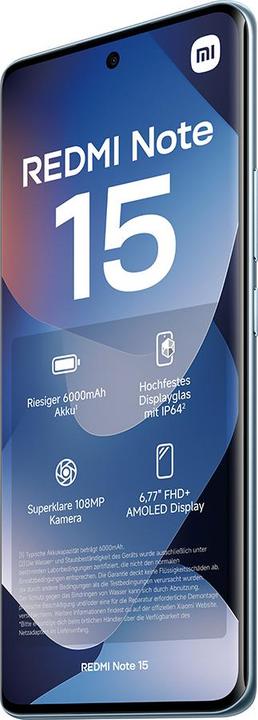 Immagine prodotto Xiaomi REDMI Note 15 (256 GB, Blu, Blu ghiaccio, 6.77", Doppia SIM, 4G)