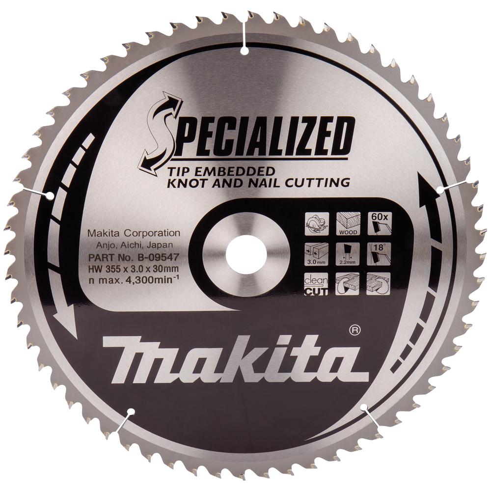 Makita, Sägeblatt, PIŁA TARCZOWA 355x30x60z SPECJALIZED DREWNO (Z GWOŹDZIAMI I SĘKAMI) >>>B-33227
