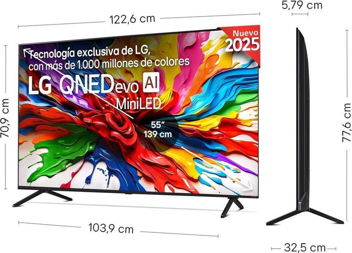 Produktbild LG TV 55QNED92A6A 55" Mini LED UHD, Smart (55", QNED, 4K, 2025)