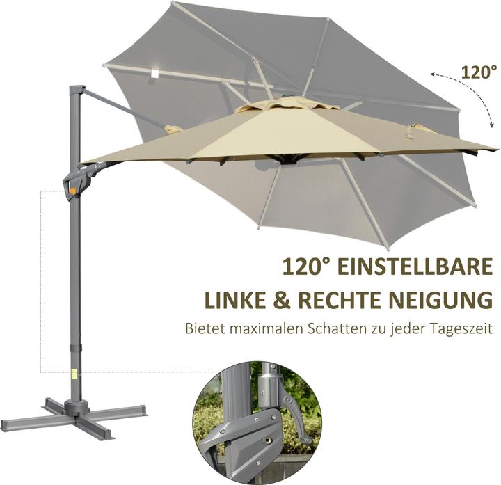 Actual product image Outsunny Parasol with adjustable tilt system (3 m)