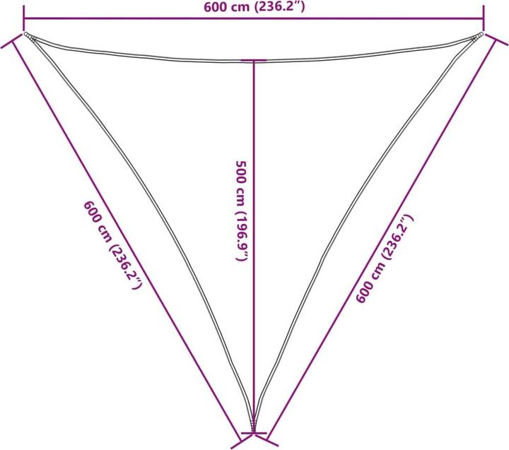 Produktbild vidaXL Sonnensegel (600 x 600 x 600 cm)