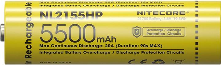 Image du produit Nitecore NL2155HP 5500mAh 21700 High Performance Rechargeable Li ion Battery (1 pcs, 21700, 5500 mAh)