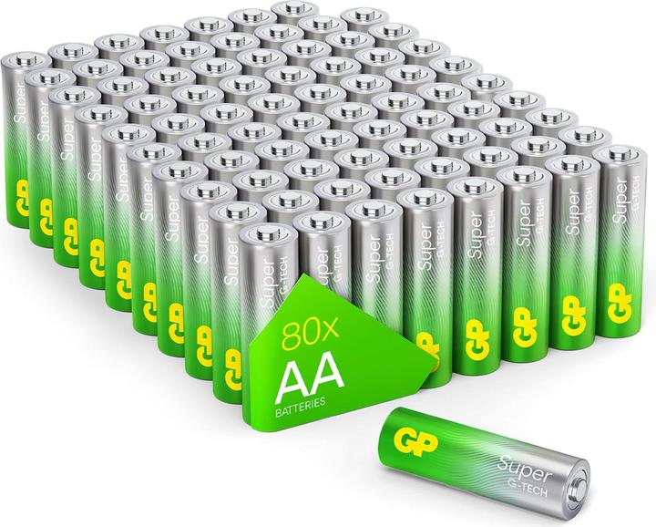 Image du produit GP Batteries Piles alcalines GP Mignon, 80 (80 pcs, AA / LR6 / LR06 / Mignon / R6 / R14505)