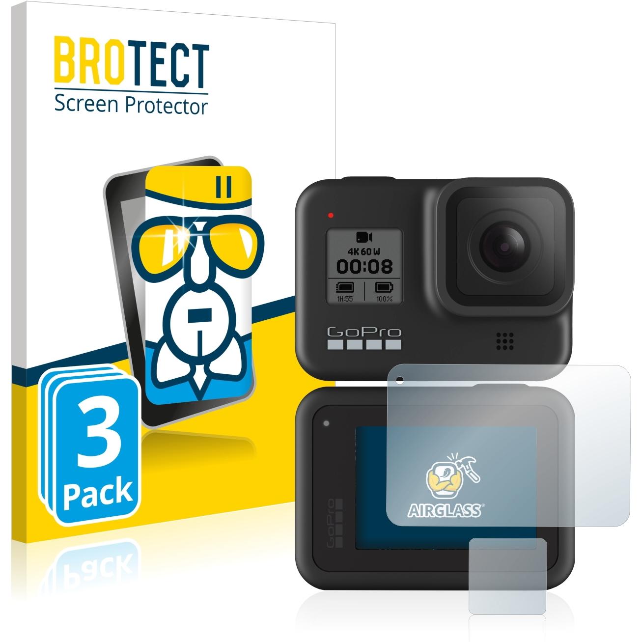 BROTECT AirGlass Panzerglasfolie (Hero 8 Black), Action Cam Zubehör