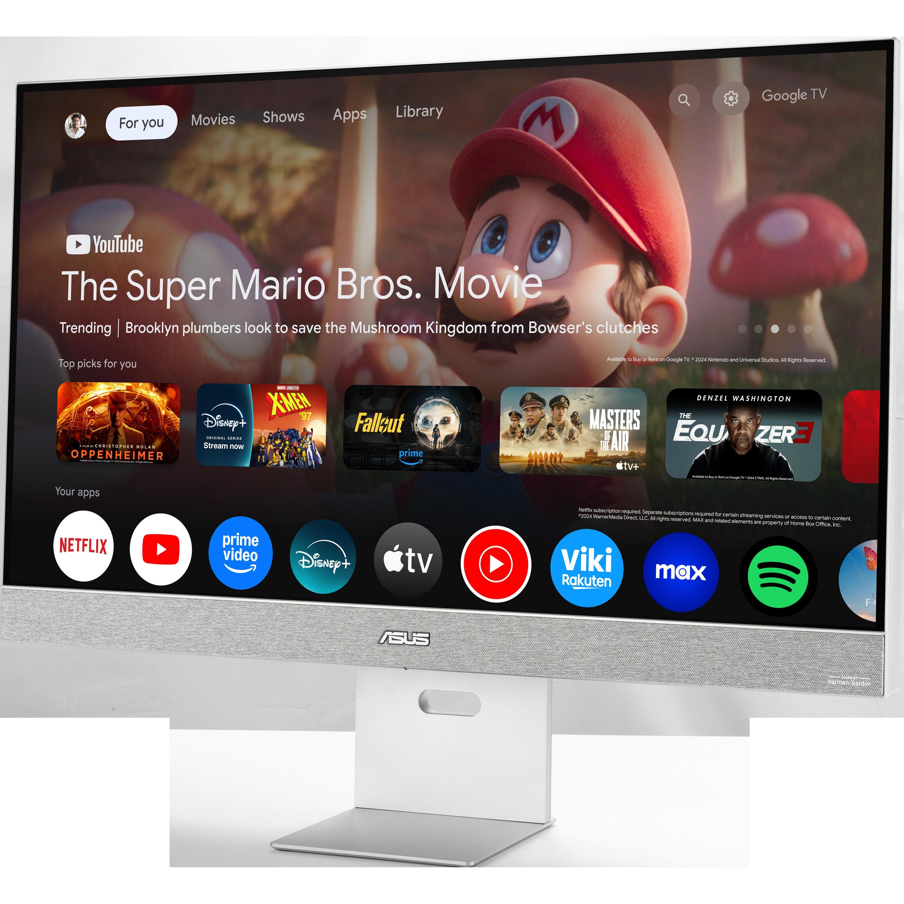 ASUS ZenScreen Smart MS32UC (3840 x 2160 Pixel, 31.50"), Monitor, Weiss, Grau