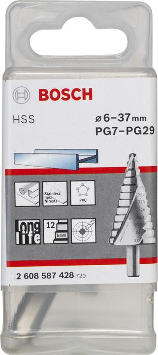 Produktbild Bosch Professional Zubehör Stufenbohrer HSS, für Kabelverschraubungen, 6 - 37 mm, 10 mm, 93 mm, 12 Stufen (10 mm)